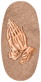 DASOV 516 CP SH BZ Copper Praying Hands Shimmer Bronze Background
